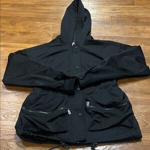 Good American Black Hooded Jacket